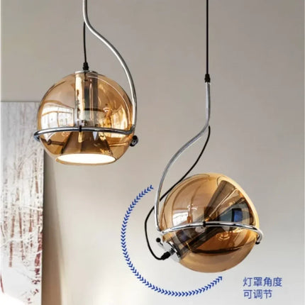 Lustre suspension boule en verre style nordique rétro pour cafés — LZ4X9T2