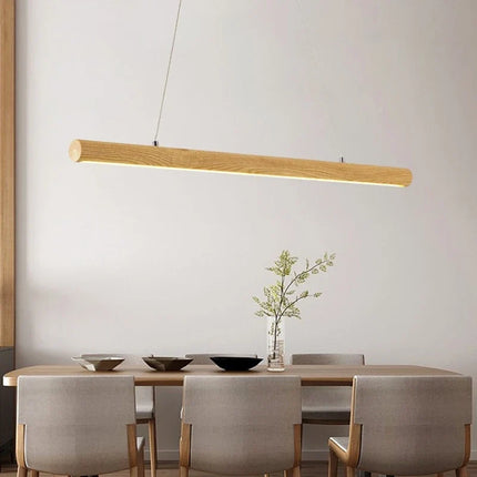 Suspension ronde en bois massif style nordique avec éclairage LED — LZ4X9P2Q