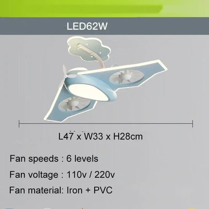 Plafonnier ventilateur électrique au design moderne pour chambre d'enfants — LZ4X9T