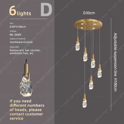 Lustre moderne en cristal pour éclairage raffiné — LZ4X9P2