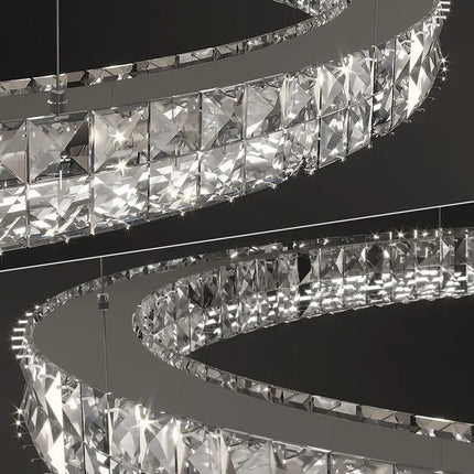 Lustre transparent en cristal LED pour décoration intérieure moderne — LZ4X9Q7N