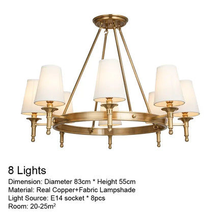 Lustre rond en cuivre pour chambre à coucher — LZ4X9P2