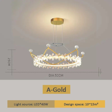 Lustre en cristal avec couronne dorée et étoile pour décoration enfant — LZ4X9P2