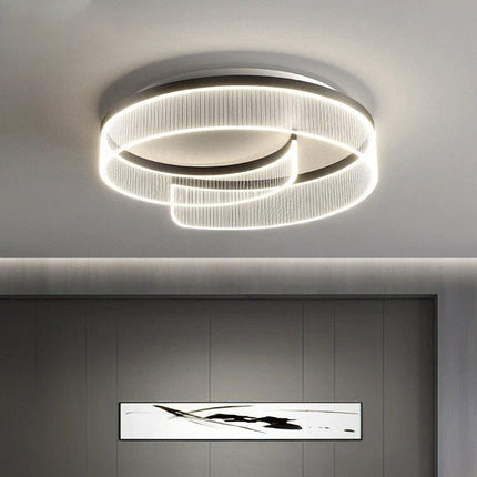 Plafonnier LED moderne avec abat-jour rond en acrylique transparent — LZ4QJ7M