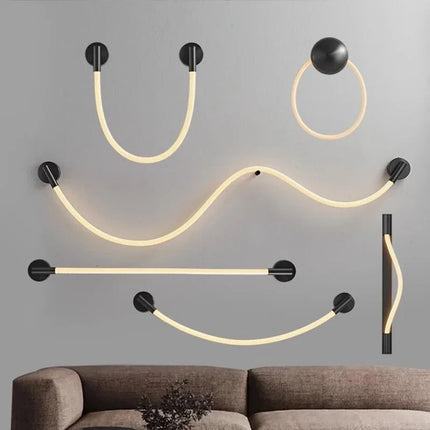 Applique murale LED moderne en tube néon silicone tissé — LZ4X9P2