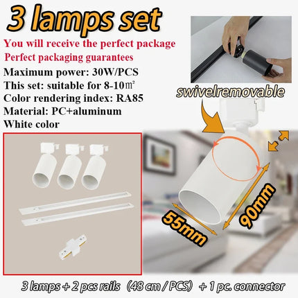 Kit spots dimmables sur rail pour éclairage intérieur décoratif — LZ4X9Q