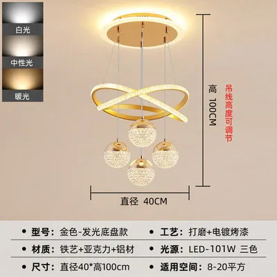 Lustre LED moderne pour décoration intérieure élégante et luxueuse — LZ4T9QW