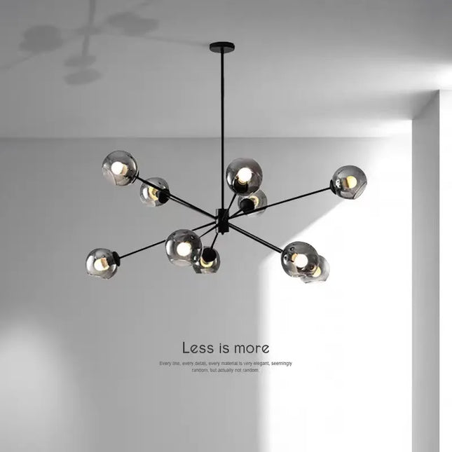 lustre industriel rétro en verre pour décoration intérieure