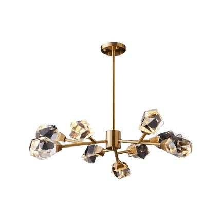 Lustre LED en laiton et cristal doré pour décoration intérieure — LZ4G7M2