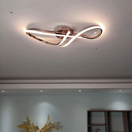 Plafonnier LED doré chromé pour salon et salle à manger — LZ4P9XQ