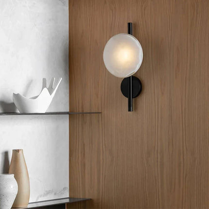 Applique murale nordique en verre transparent avec lampe métal — LZ4N7Q2