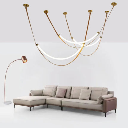 Suspension LED design avec ceinture en cuir pour luminaire décoratif — LZ4P9X