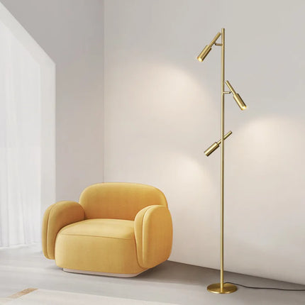 Lampadaire en laiton et cuivre pour lecture et étude — LZ4X9P2