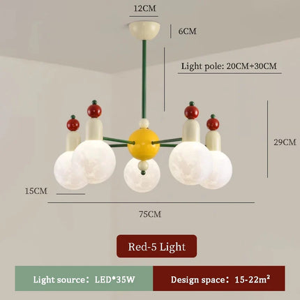 Lustre coloré et lumineux au design nordique pour chambre d'enfants — LZ7XQ2