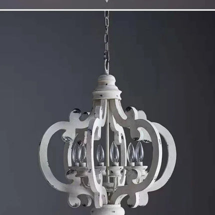 Lustre en bois massif au style rétro pour une ambiance nostalgique — LZ4D7Q1
