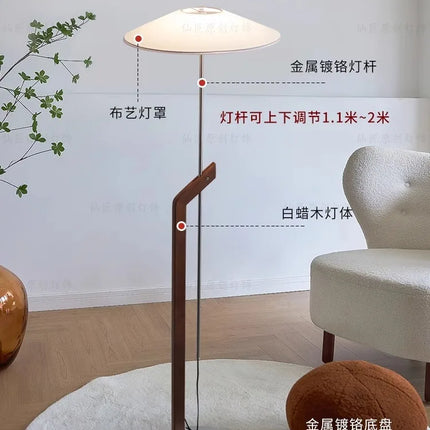 Lampadaire en bois massif style japonais wabi-sabi design Bauhaus — LZ4X7M