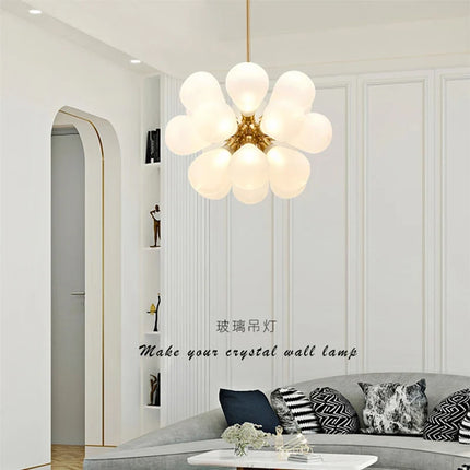 Suspension lustre boule en verre avec LED style nordique — LZ4X9T