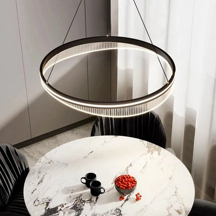Lustre rond noir LED pour éclairage intérieur salon — LZ4X9T2