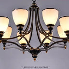 8 lumières allumées / Sans ampoules