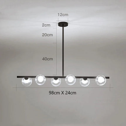 Lustre LED moderne avec billes en verre style nordique — LZ4P7XQ