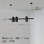 A-Noir-6 lumières / Blanc froid