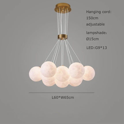 Lustre sphérique LED réglable en hauteur pour décoration intérieure — LZ4X9P