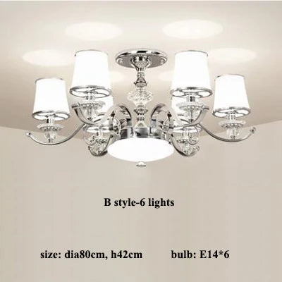 Lustre moderne chromé avec abat-jours blancs — LZ4XJ9
