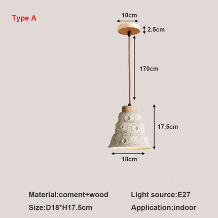 Lustre suspension en ciment micro-vent rustique pour bar et restaurant — LZ4X9T2