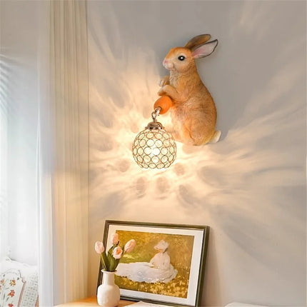 Applique murale lapin en résine au style pastoral pour décoration intérieure — LZ4G7XQ