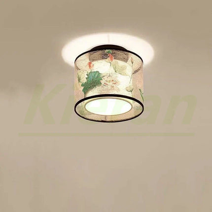Plafonnier LED moderne motif lotus et oiseau pour hôtel et KTV — LZ4X9T