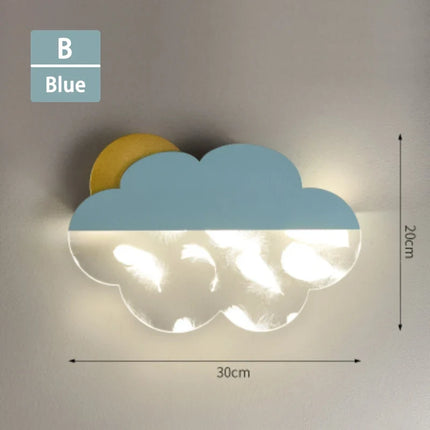 Applique murale nuages en plumes pour décoration enfantine — LZ4X9B2