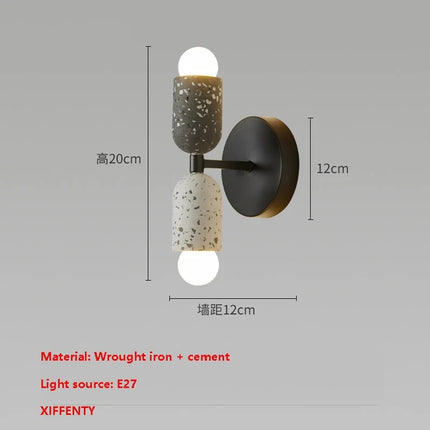 Applique murale japonaise à double tête LED en ciment — LZ4X9P2