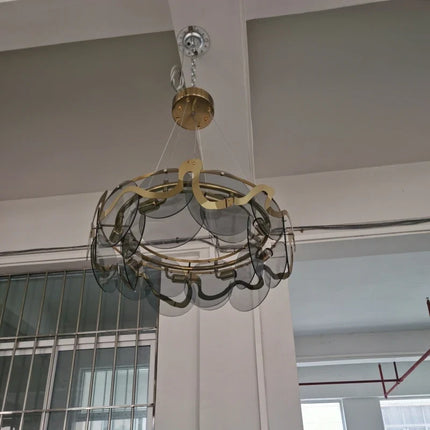 Lustre suspension en verre effet brume nordique — LZ4X9T2