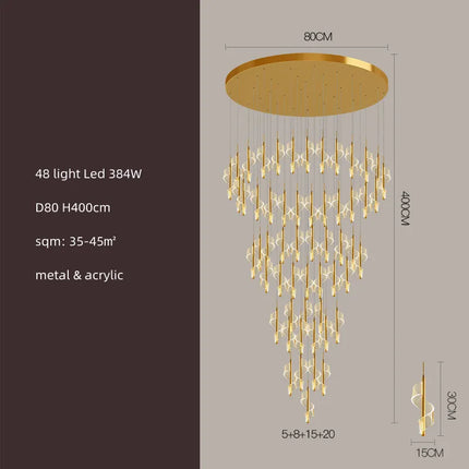 Lustre LED moderne en acrylique pour escaliers en colimaçon — LZ4X9P2
