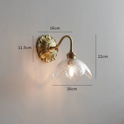 Applique murale LED en verre gris fumé et cuivre moderne — LZ4X9T2