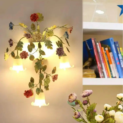 Applique murale en métal décorative avec fleurs et herbes — LZ4X9P2