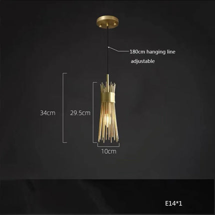 Lustre suspendu LED créatif en cuivre plein pour décoration — LZ4X9P