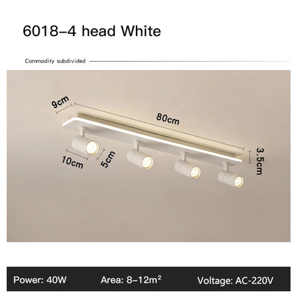 Lustre LED à bandes acryliques avec spots intégrés noir — LZ4P9X