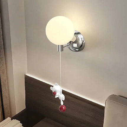 Applique murale en métal décor ours et lune pour intérieur — LZ4X9J