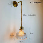 B - Verre clair / Ampoule non incluse