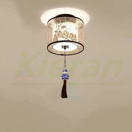 Plafonnier LED moderne motif lotus et oiseau pour hôtel et KTV — LZ4X9T