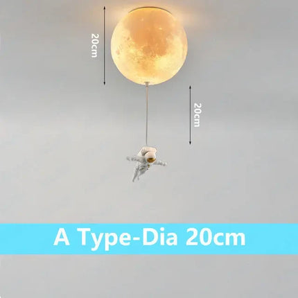 Plafonnier décoratif lune avec astronaute pour chambre — LZ4X9T2