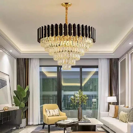 Lustre LED moderne de luxe en cristal, forme ronde ou allongée — LZ4P7X