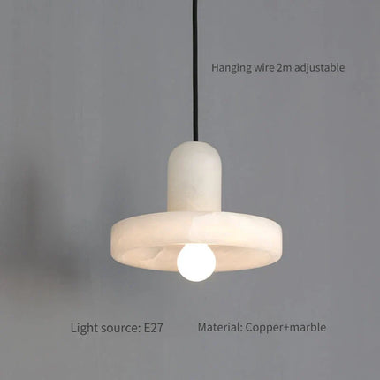 Suspension minimaliste en marbre et cuivre pour intérieur moderne — LZ4X9T2