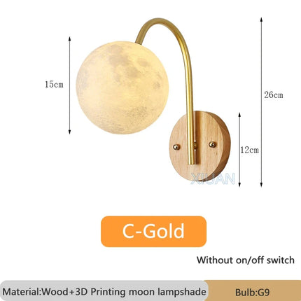 Applique murale nordique en bois avec cordon et interrupteur en coton — LZ4X9V