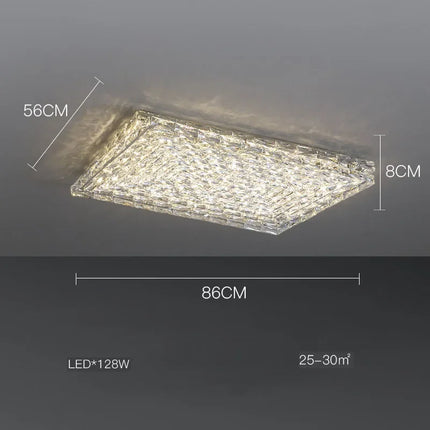 Plafonnier LED carré en cristal au design moderne pour intérieur — LZ4X9J