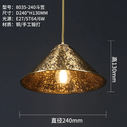 Lustre décoratif en cuivre style chinois pour ambiance zen — LZ4X9P2