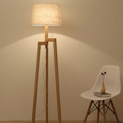 Lampes sur pied pour salon Vintage lampadaire en bois pied pour étude chambre chevet éclairage Led trépied lampe sur pied