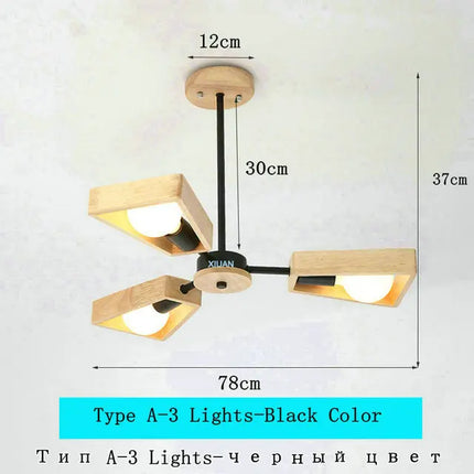 Lustre suspension scandinave minimaliste rotatif 360° en bois — LZ4X9Q2