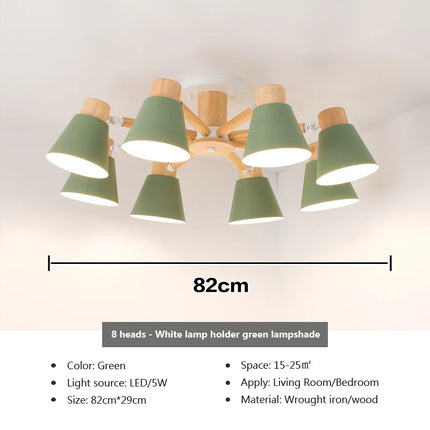 Lustre suspension nordique en bois massif pour hôtel et restaurant — LZ4P9X